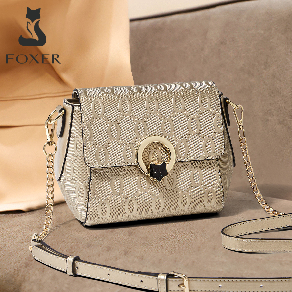 Luxury Bags Gold - FOXER Luxury Brand Women's Shoulder Bag
