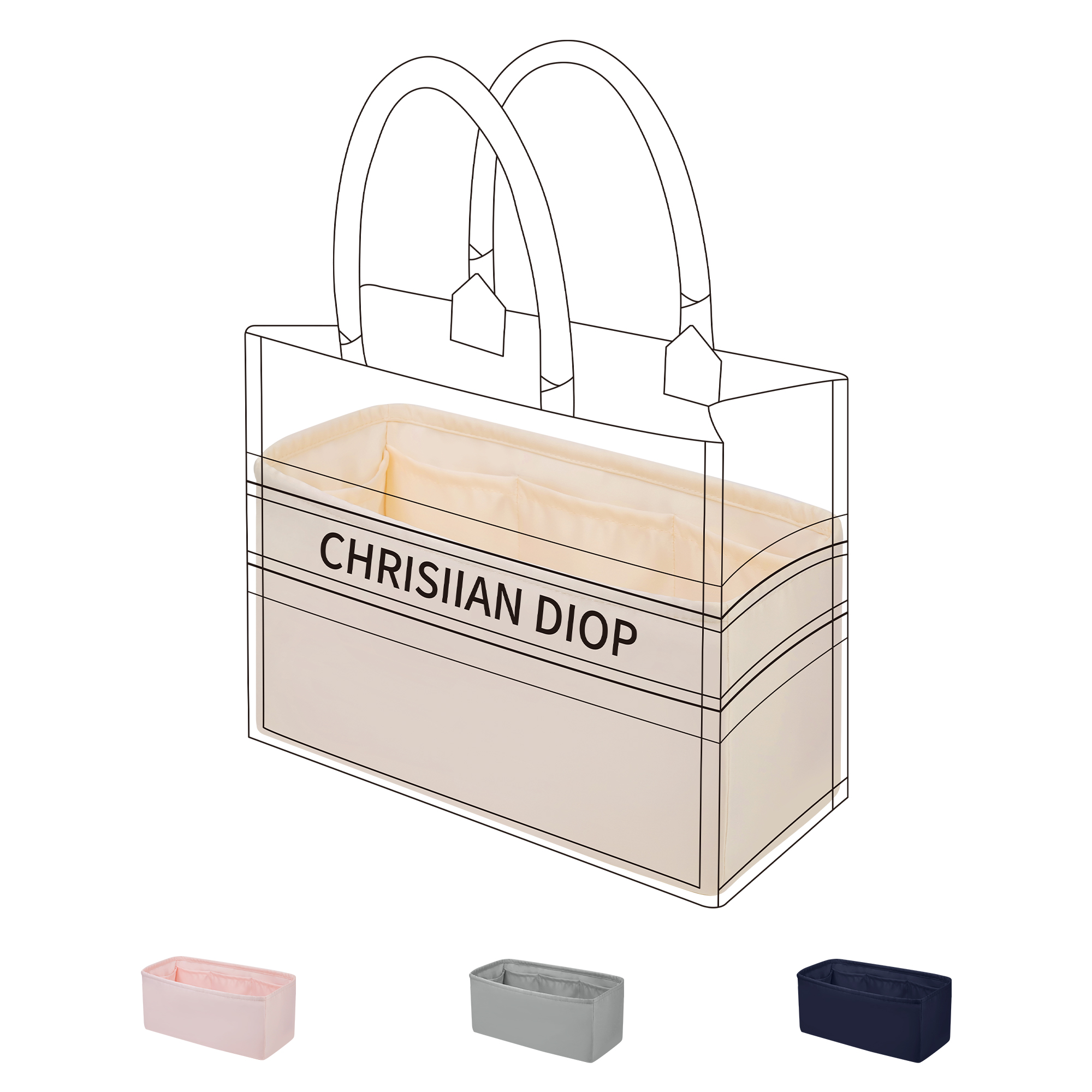 Luxury Bags Dior - DGAZ Silk Purse Organizer Insert For