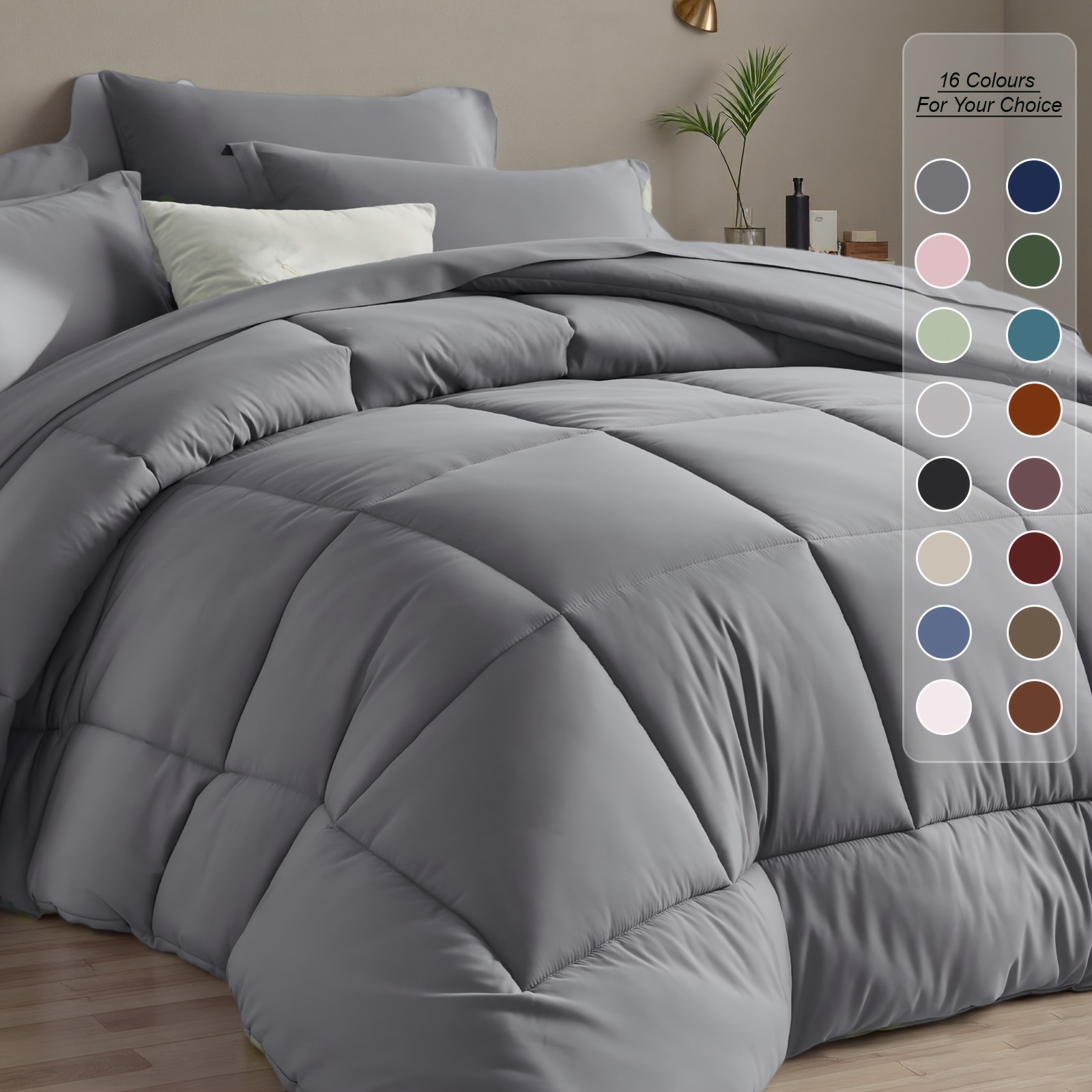 Luxury Bags Pakistan - us5/7pcs Luxurious Checked Pattern Comforter Set-Multiple