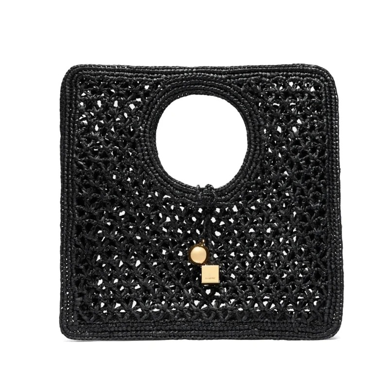 Luxury Bags Gold - Interlocking-closure Tote Bag Women Black Flat