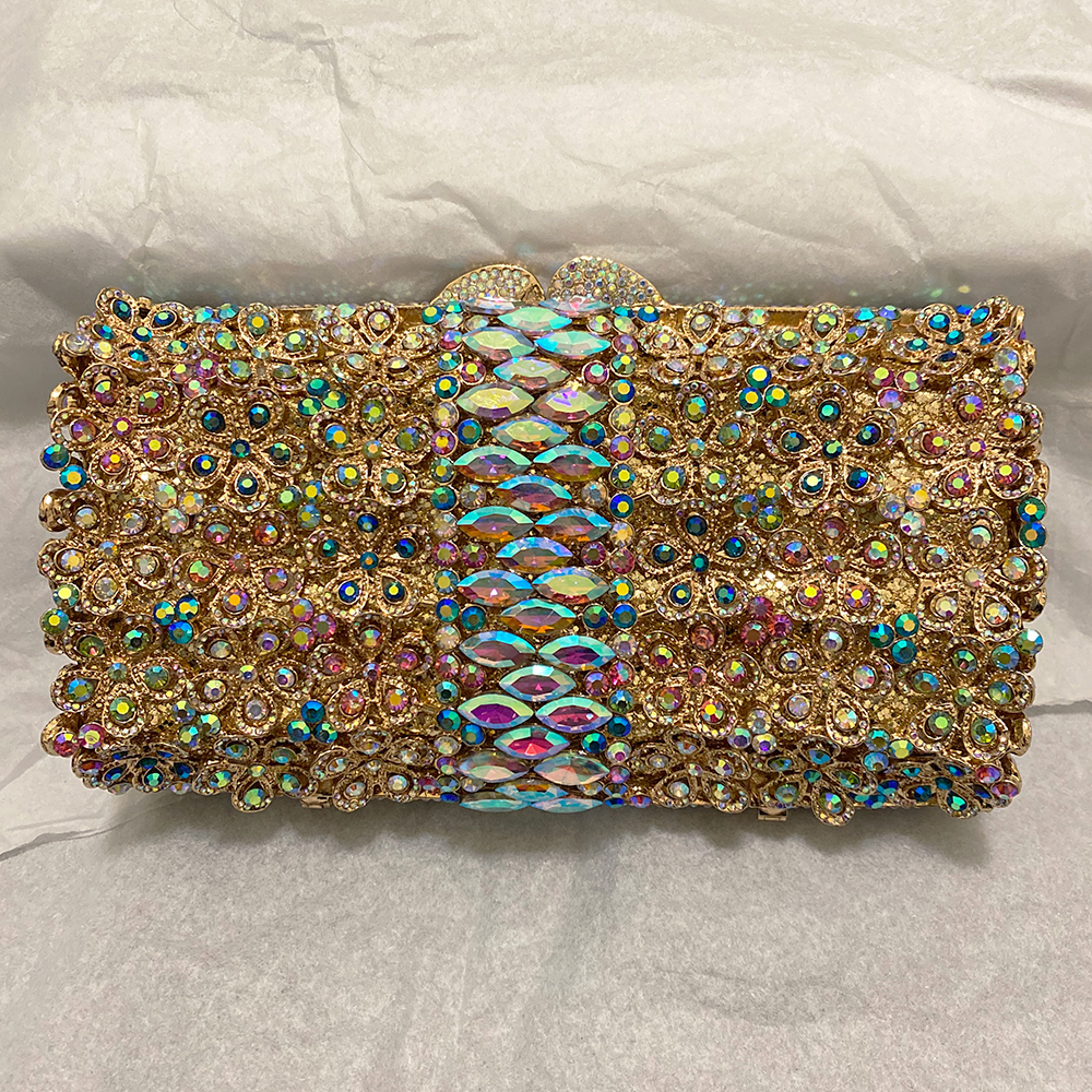 AB Rhinestone Evening Clutches - Luxury Bags Gold 리뷰 및 가격