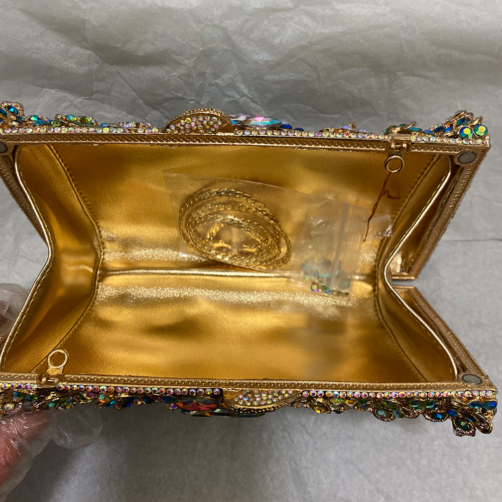 AB Rhinestone Evening Clutches - Luxury Bags Gold 리뷰 및 가격