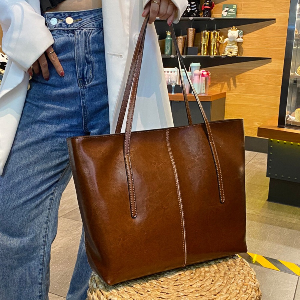 Oil Wax Cowhide Tote Bag Women - Luxury Bags Vintage 리뷰 및 가격