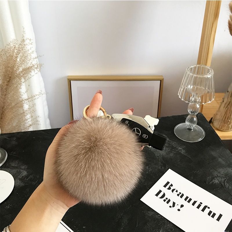 2024 Fluffy Real Fox Fur Ball  - Luxury Bags Yellow 리뷰 및 가격