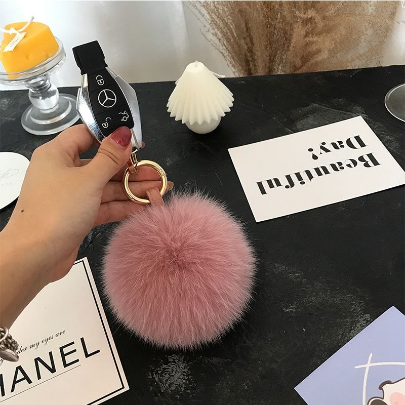 2024 Fluffy Real Fox Fur Ball  - Luxury Bags Yellow 리뷰 및 가격