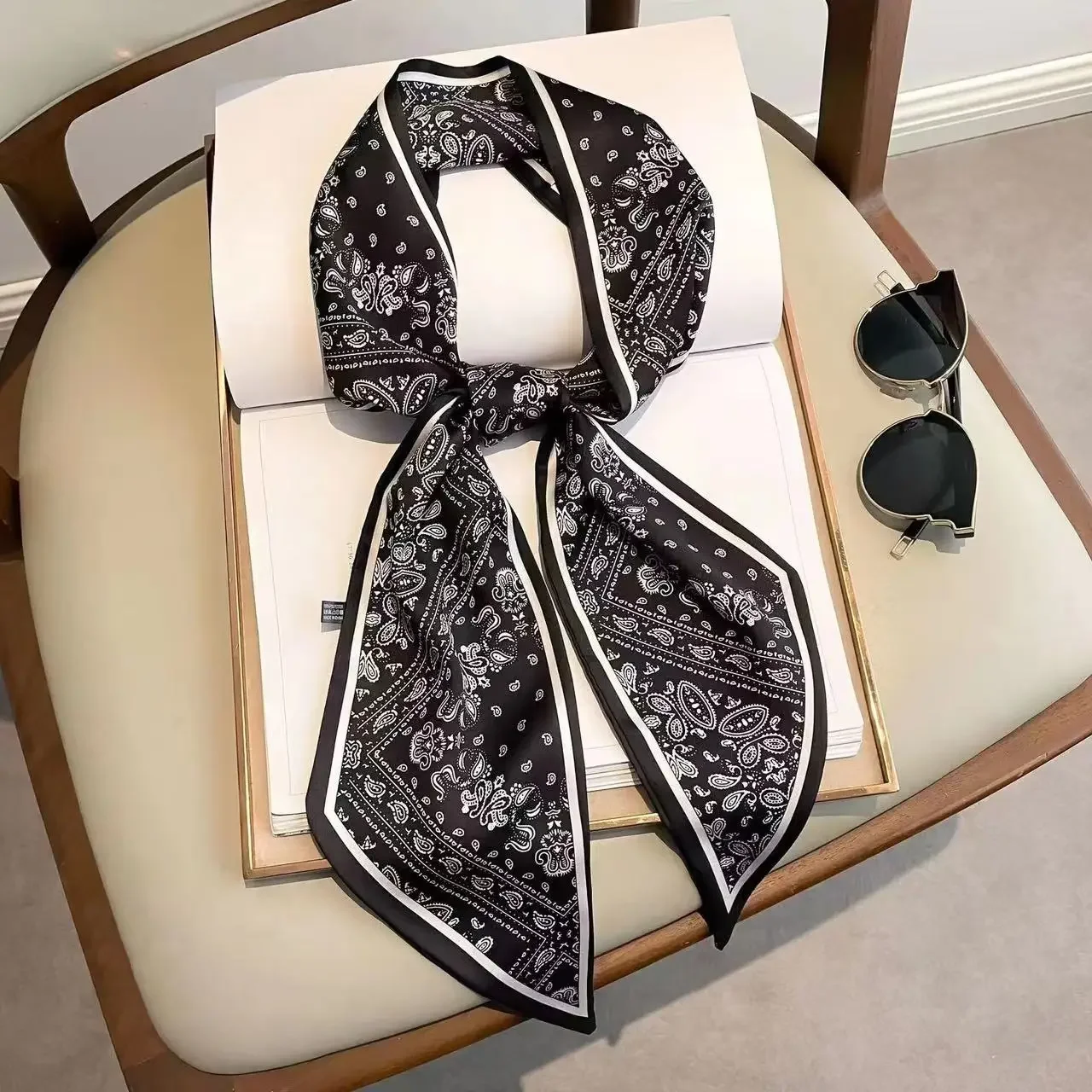 Design Print Skinny Scarf Plai - Luxury Bags Expensive 리뷰 및 가격