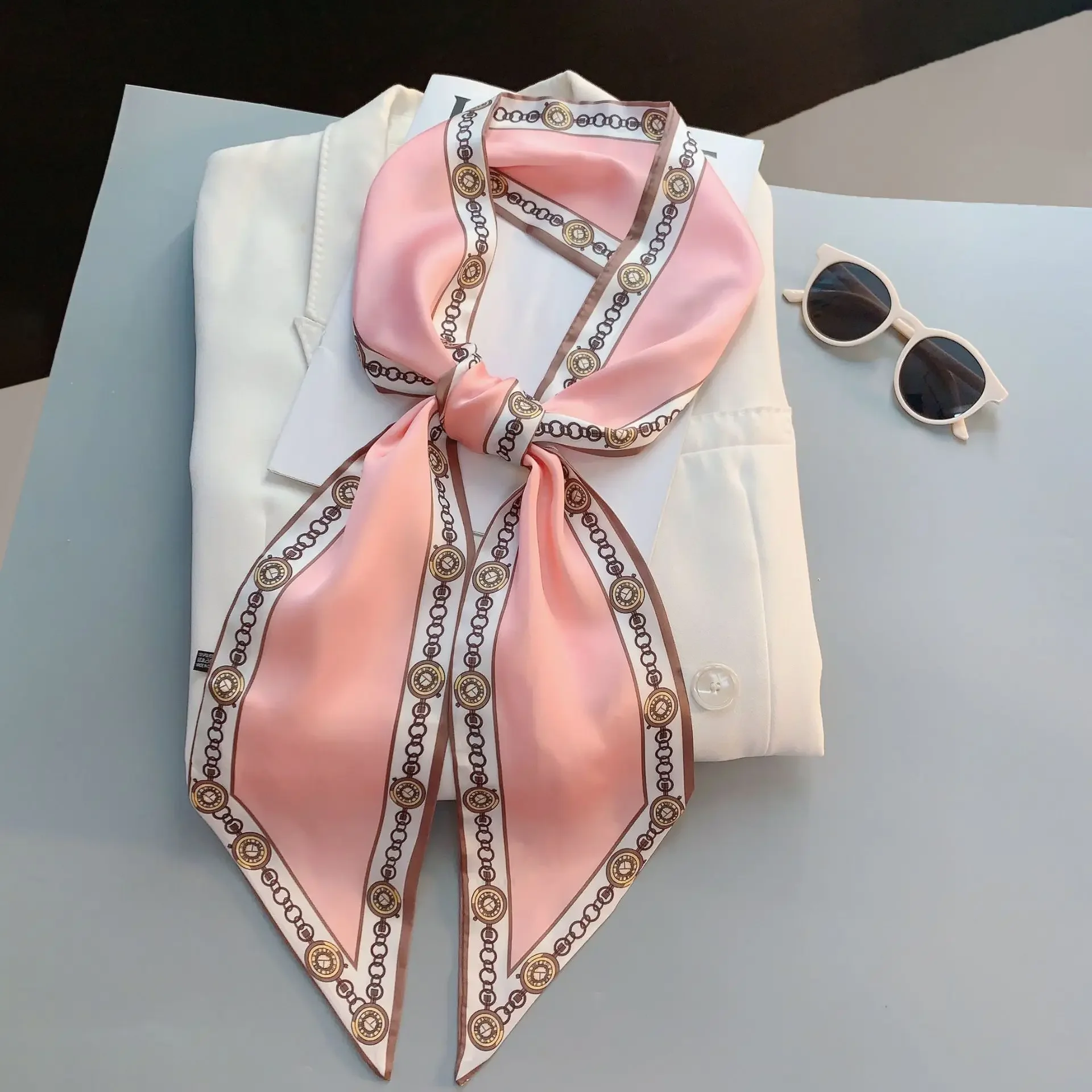 Design Print Skinny Scarf Plai - Luxury Bags Expensive 리뷰 및 가격