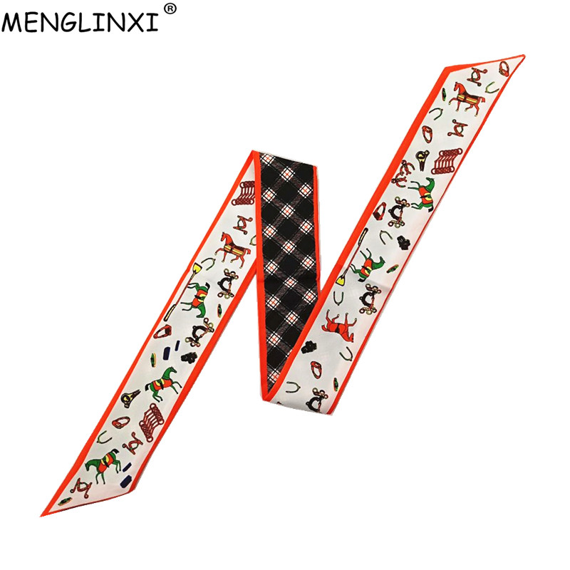 Horse Plaid Skinny Scarf Women - Luxury Bags For Women Brands 리뷰 및 가격