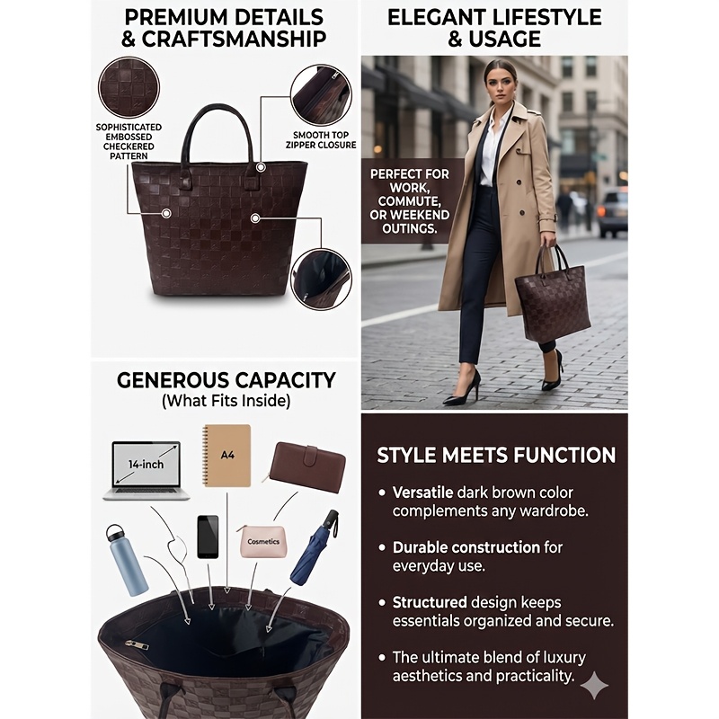 Light Luxury Deep Brown Quilte - Luxury Bags Vintage 리뷰 및 가격