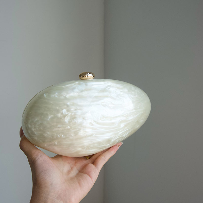 Oval Marble Beige Shell Acryli - Luxury Bags Girls 리뷰 및 가격