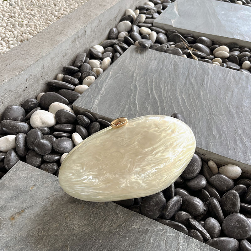 Oval Marble Beige Shell Acryli - Luxury Bags Girls 리뷰 및 가격