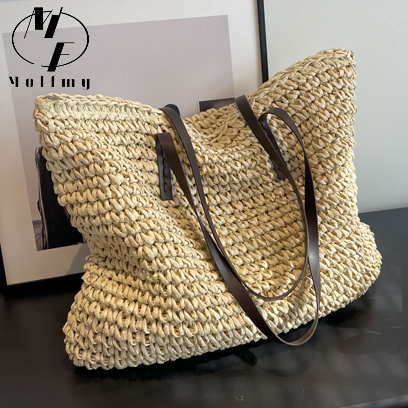 Straw Woven Tote Bags Casual L - Luxury Bags Vendor 리뷰 및 가격
