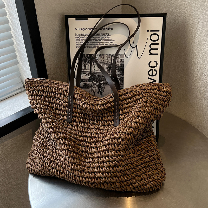 Straw Woven Tote Bags Casual L - Luxury Bags Vendor 리뷰 및 가격