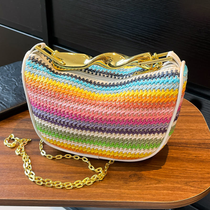 Gold Handle Brand Handwoven Ha - Luxury Bags Gold 리뷰 및 가격