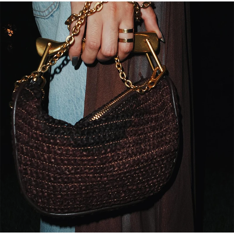 Gold Handle Brand Handwoven Ha - Luxury Bags Gold 리뷰 및 가격