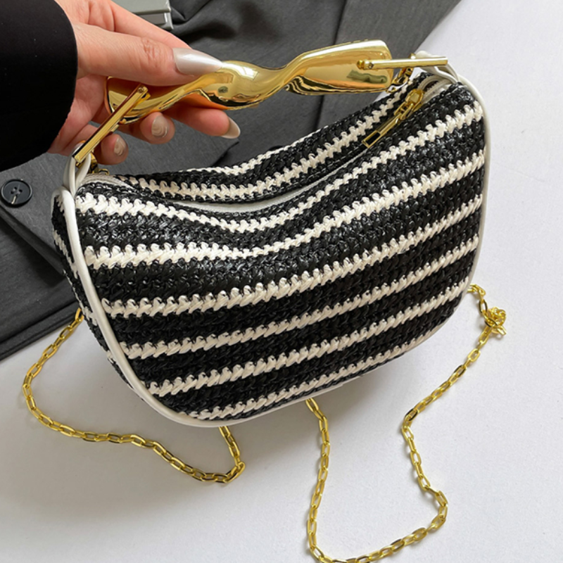 Gold Handle Brand Handwoven Ha - Luxury Bags Gold 리뷰 및 가격