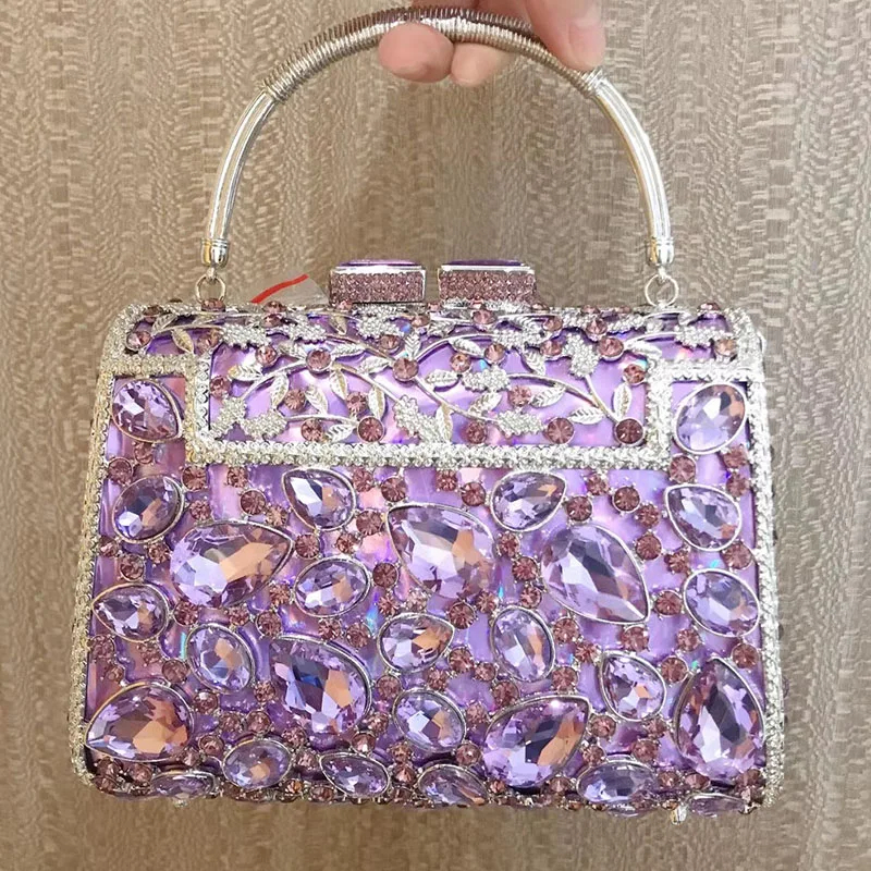 Purple Large Rhinestone Evenin - Luxury Bags Girls 리뷰 및 가격