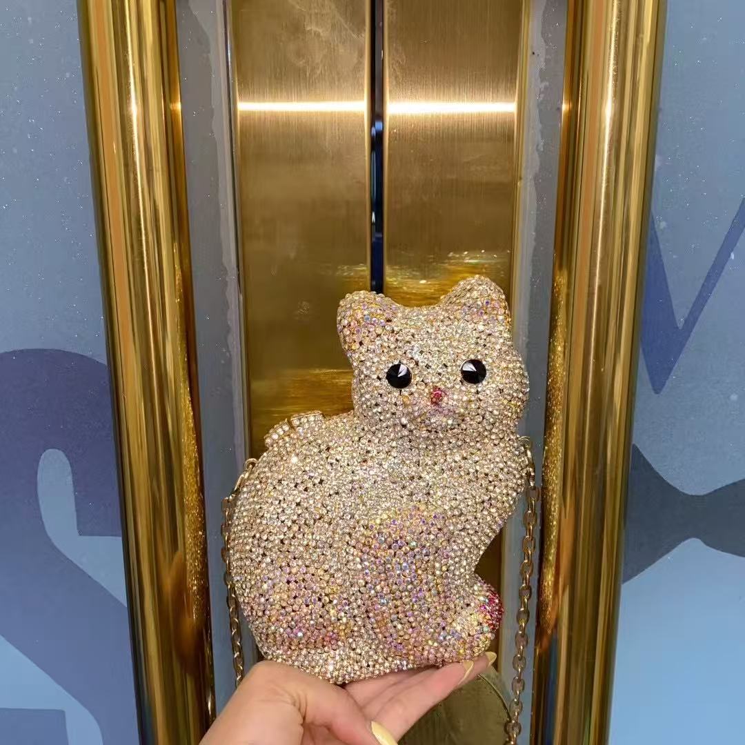 Gold Cute Cat Shape Women Hand - Luxury Bags Gold 리뷰 및 가격
