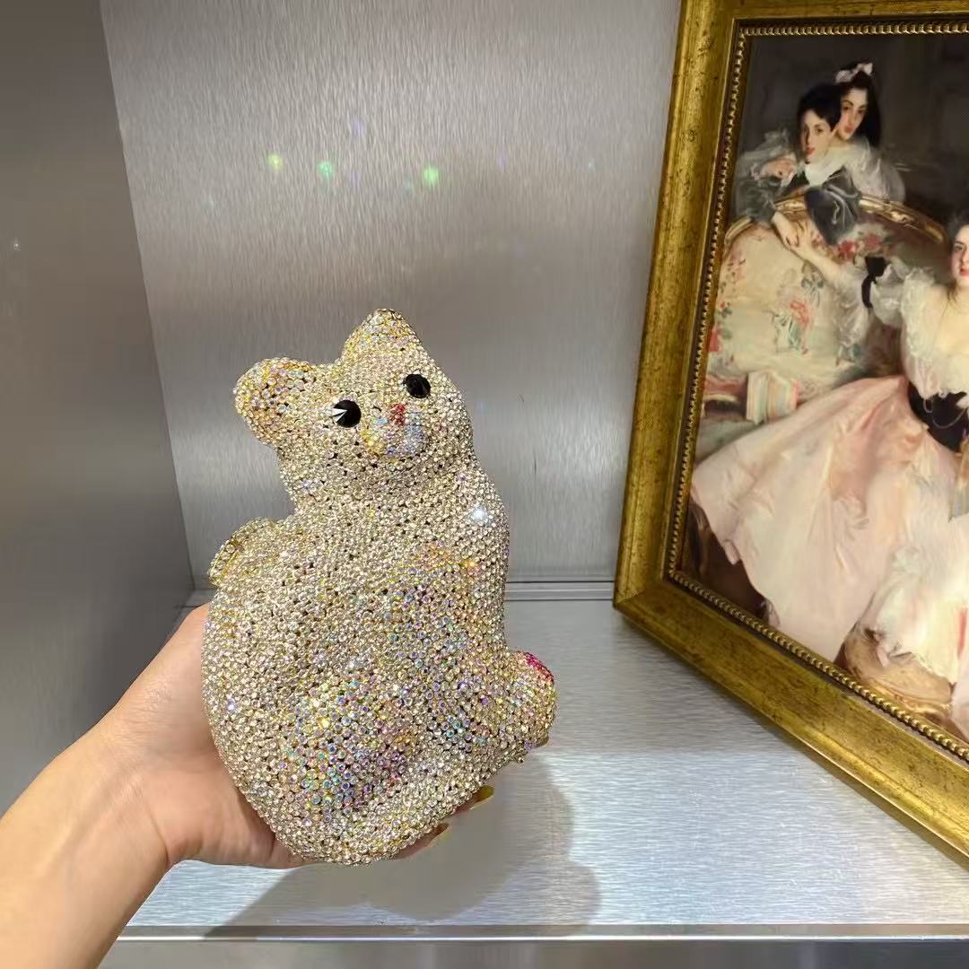 Gold Cute Cat Shape Women Hand - Luxury Bags Gold 리뷰 및 가격