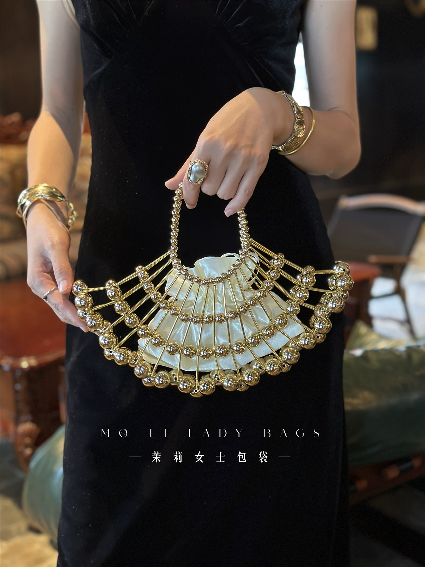 Gold Beads Beading Woven Handm - Luxury Bags Gold 리뷰 및 가격