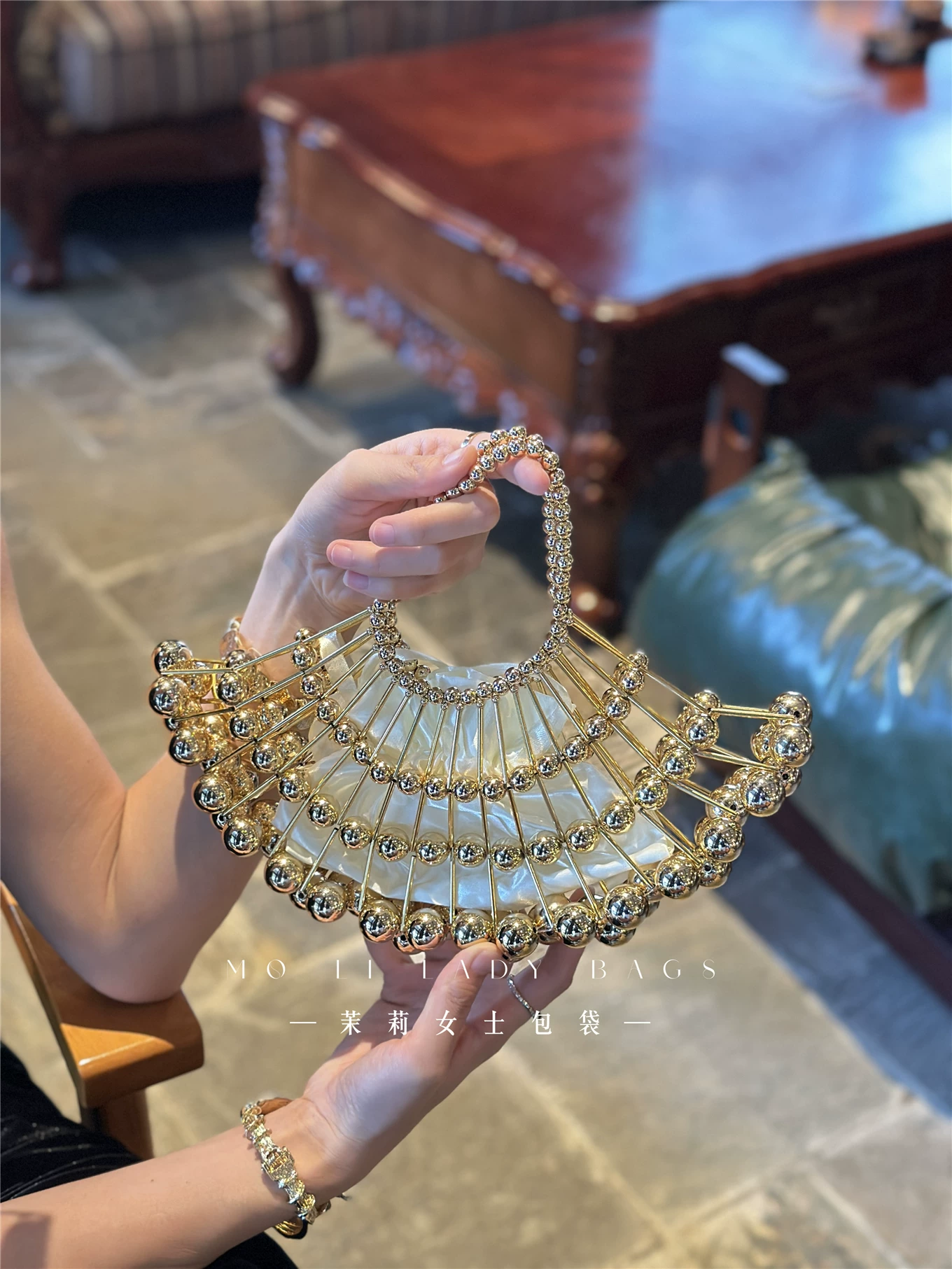 Gold Beads Beading Woven Handm - Luxury Bags Gold 리뷰 및 가격