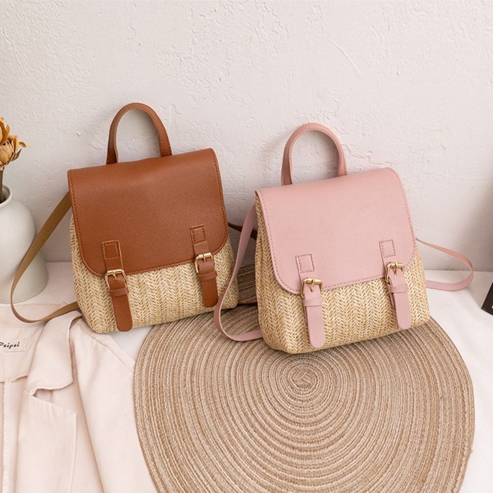 Fashion PU Leather Straw Backp - Luxury Bags Vintage 리뷰 및 가격