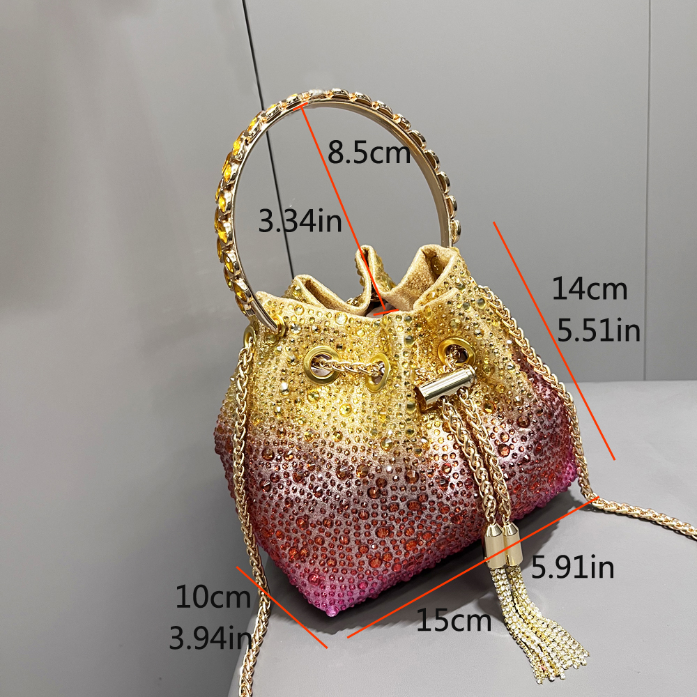 Handle Rhinestones Evening clu - Luxury Bags Medium Size 리뷰 및 가격